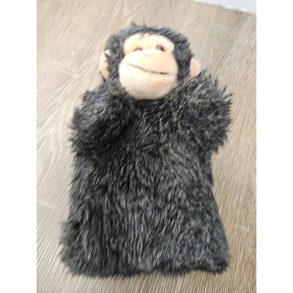 Monkey Hand Puppet Plush Brown Soft Toy Kids Animal Play Cute